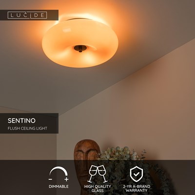 Lucide SENTINO - Flush ceiling light - Ø 30 cm - 3xG9 - Orange